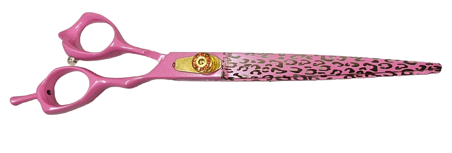 Jungle Fever 8" Pink Leopard Straight Shears