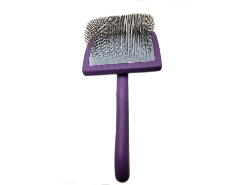 Slicker Brushes Curved Pins With Ergonomic Wooden Handles